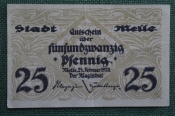 Нотгельд города Мелле, 25 пфеннингов. Melle, Нижняя Саксония, Германия. 24 февраля 1920 года. Нотгельд города Мелле, 25 пфеннингов. Melle, Нижняя Саксония, Германия. 24 февраля 1920 года.