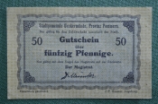Нотгельд города Иккермюнде, 50 пфеннигов. Ueckermunde, Померания, Германия. 1917 - 1918 гг. Нотгельд города Иккермюнде, 50 пфеннигов. Ueckermunde, Померания, Германия. 1917 - 1918 гг.