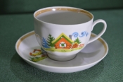Чайная пара фарфоровая (чашка и блюдце) детская Чайная пара фарфоровая (чашка и блюдце) детская