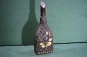 Бутылка, бутыль декорированная. Роза. Деревянная пробка. Бутылка, бутыль декорированная. Роза. Деревянная пробка.