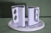Набор дизайнерский, две треугольные кружки на подставке. Video Art. Керамика, глазурь. Набор дизайнерский, две треугольные кружки на подставке. Video Art. Керамика, глазурь.