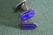 Запонки для рубашки. Синяя эмаль. Мужской аксессуар. Запонки для рубашки. Синяя эмаль. Мужской аксессуар.
