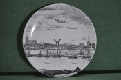 Тарелка настенная декоративная. Вид на город с реки. Wesel, Vesalia. Германия Тарелка настенная декоративная. Вид на город с реки. Wesel, Vesalia. Германия