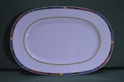 Блюдо овальное, фарфор. 31 * 21 см. Разноцветная кайма. Flirt, Германия. Блюдо овальное, фарфор. 31 * 21 см. Разноцветная кайма. Flirt, Германия.