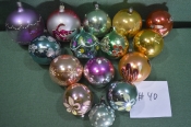 Елочные новогодние игрушки, украшения. 15 штук. Шары, шарики. Стекло. Подборка # 40 Елочные новогодние игрушки, украшения. 15 штук. Шары, шарики. Стекло. Подборка # 40