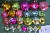 Елочные новогодние игрушки, украшения. 24 штуки. Шары, шарики. Стекло. Подборка # 45 Елочные новогодние игрушки, украшения. 24 штуки. Шары, шарики. Стекло. Подборка # 45