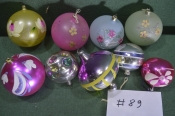 Елочные новогодние игрушки, украшения. 9 штук. Шары расписные. Стекло. Подборка # 89 Елочные новогодние игрушки, украшения. 9 штук. Шары расписные. Стекло. Подборка # 89