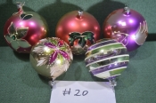 Елочные новогодние игрушки, украшения. 5 штук. Шары с рисунками. Стекло. Подборка # 20 Елочные новогодние игрушки, украшения. 5 штук. Шары с рисунками. Стекло. Подборка # 20