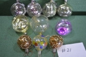 Елочные новогодние игрушки, украшения. 10 штук. Шары прозрачные, роспись. Стекло. Подборка # 21 Елочные новогодние игрушки, украшения. 10 штук. Шары прозрачные, роспись. Стекло. Подборка # 21