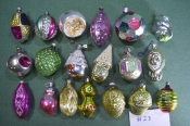 Елочные новогодние игрушки, украшения. 19 штук. Ассорти. Стекло. Подборка # 23 Елочные новогодние игрушки, украшения. 19 штук. Ассорти. Стекло. Подборка # 23