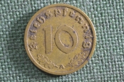 Монета 10 пфеннигов, пфеннингов 1938 года. Буква A. Рейх, Германия. Deutsches Reich. Монета 10 пфеннигов, пфеннингов 1938 года. Буква A. Рейх, Германия. Deutsches Reich.