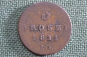 Монета 3 гроша 1811 года, IB, Великое Варшавское герцогство. Польша. Grosze. Монета 3 гроша 1811 года, IB, Великое Варшавское герцогство. Польша. Grosze.