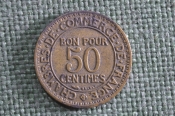 Монета 50 сантимов 1923 года, Франция. Bon pour, Centimrs, Commerce Industrie. Монета 50 сантимов 1923 года, Франция. Bon pour, Centimrs, Commerce Industrie.