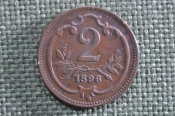 Монета 2 геллера 1896 года, Австрия. 
