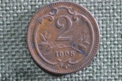 Монета 2 геллера 1908 года, Австрия. Монета 2 геллера 1908 года, Австрия.