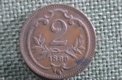 Монета 2 геллера 1899 года, Австрия. Монета 2 геллера 1899 года, Австрия.