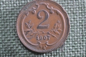 Монета 2 геллера 1907 года, Австрия. Монета 2 геллера 1907 года, Австрия.