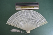 Веер дамский. Роспись. Кость. В футляре. Старый Китай. 1950-е годы. #3 Веер дамский. Роспись. Кость. В футляре. Старый Китай. 1950-е годы. #3