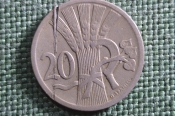 Монета 20 геллеров 1924 года. Чехословакия. Монета 20 геллеров 1924 года. Чехословакия.
