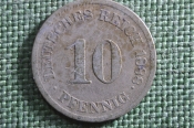 Монета 10 пфеннигов 1888 года, буквы J J. Deutsches Reich, Германская Империя. Монета 10 пфеннигов 1888 года, буквы J J. Deutsches Reich, Германская Империя.