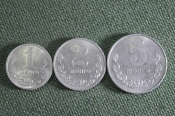 Монета 1 2 5 менге мунгу 1980 года. Набор. Монголия. XF. Монета 1 2 5 менге мунгу 1980 года. Набор. Монголия. XF.