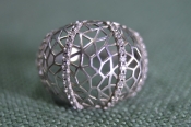 Кольцо женское серебряное. Паутина. Камни. Серебро 925 проба. Винтаж. Кольцо женское серебряное. Паутина. Камни. Серебро 925 проба. Винтаж.
