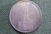 Монета 5 рейхсмарок, 5 марок 1935 J. Кирха, серебро. Рейх, Германия. Монета 5 рейхсмарок, 5 марок 1935 J. Кирха, серебро. Рейх, Германия.