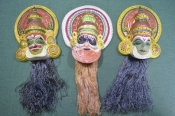 Маски сувенирные, настенные. 3 штуки одним лотом. Папье-маше. Индуизм. Маски сувенирные, настенные. 3 штуки одним лотом. Папье-маше. Индуизм.