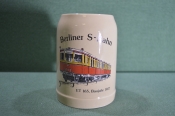 Кружка пивная керамическая на 0,5 литра. Berliner S-Ban. Трамвай. Керамика, Германия. Кружка пивная керамическая на 0,5 литра. Berliner S-Ban. Трамвай. Керамика, Германия.