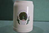 Кружка пивная керамическая на 0,5 литра. Frauendorfer Hetzel Bier. Павлин. Керамика, Германия. Кружка пивная керамическая на 0,5 литра. Frauendorfer Hetzel Bier. Павлин. Керамика, Германия.