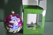 Елочная игрушка из стекла шар Елочная игрушка из стекла шар