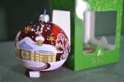 Елочная игрушка из стекла, шар Елочная игрушка из стекла, шар