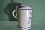 Кружка пивная керамическая. Большая, с крышкой, на 1 литр. Колосья, цветы. Керамика. Германия. Кружка пивная керамическая. Большая, с крышкой, на 1 литр. Колосья, цветы. Керамика. Германия.