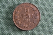 Монета 10 pennia, пенни, 1916 год. Российская Империя, для Финляндии. Николай II. Монета 10 pennia, пенни, 1916 год. Российская Империя, для Финляндии. Николай II.