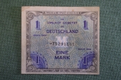 Бона, банкнота 1 Одна марка 1944 года. Германия, Американская, союзная оккупация. Бона, банкнота 1 Одна марка 1944 года. Германия, Американская, союзная оккупация.