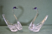 Салфетницы «Лебеди, лебедь». Цветное стекло. Салфетницы «Лебеди, лебедь». Цветное стекло.