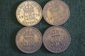 Монеты 6 пенсов периода 1939 - 1951 гг., Великобритания. Подборка, 4 штуки. Монеты 6 пенсов периода 1939 - 1951 гг., Великобритания. Подборка, 4 штуки.