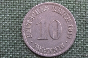 Монета 10 пфеннигов 1914 года. Германская Империя. Монета 10 пфеннигов 1914 года. Германская Империя.