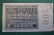 Бона, банкнота 100000000 Сто миллионов марок. Einhundert milliom mark. Германия, 1923 год. Бона, банкнота 100000000 Сто миллионов марок. Einhundert milliom mark. Германия, 1923 год.