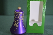 Елочная игрушка из стекла, колокольчик Елочная игрушка из стекла, колокольчик