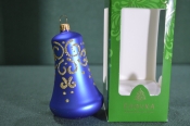 Елочная игрушка из стекла, колокольчик Елочная игрушка из стекла, колокольчик