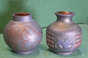 Ваза вазочка керамическая. Мцхетская ф-ка. 2 шт. одним лотом. Рыба. Керамика. Грузия. Бирка. СССР. Ваза вазочка керамическая. Мцхетская ф-ка. 2 шт. одним лотом. Рыба. Керамика. Грузия. Бирка. СССР.