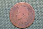 Монета 10 сантимов, Dix centimes. ВВ Страсбург. Император Наполеон III, Napoleon. Франция 1864 год. Монета 10 сантимов, Dix centimes. ВВ Страсбург. Император Наполеон III, Napoleon. Франция 1864 год.