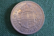 Монета 1/2 кроны 1956 год. Half crown. Елизавета II, Великобритания. Монета 1/2 кроны 1956 год. Half crown. Елизавета II, Великобритания.