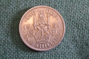 Монета 1 шиллинг 1951 год. Шотландский. One shilling. Георг VI, Великобритания. Монета 1 шиллинг 1951 год. Шотландский. One shilling. Георг VI, Великобритания.