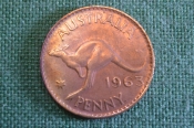 Монета 1 пенни 1963 года. Кенгуру. One penny. Елизавета II, Australia, Австралия. Монета 1 пенни 1963 года. Кенгуру. One penny. Елизавета II, Australia, Австралия.