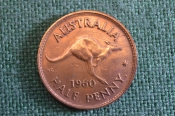 Монета 1/2 пенни 1960 года. Кенгуру. Half penny. Елизавета II, Australia, Австралия. Монета 1/2 пенни 1960 года. Кенгуру. Half penny. Елизавета II, Australia, Австралия.