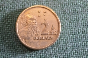 Монета 2 доллара 1988 год. Dollar. Абориген. Елизавета II, Австралия. Монета 2 доллара 1988 год. Dollar. Абориген. Елизавета II, Австралия.
