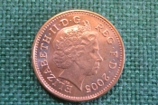 Монета 1 пенни 2005 года. One penny. Елизавета II, Великобритания. Монета 1 пенни 2005 года. One penny. Елизавета II, Великобритания.