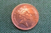 Монета 1 пенни 1994 года. One penny. Елизавета II, Великобритания. Монета 1 пенни 1994 года. One penny. Елизавета II, Великобритания.